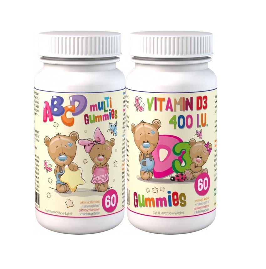 Clinical ABCD Multi Gummies + D3 Gummies 2x60 pektinových bonbónů Clinical
