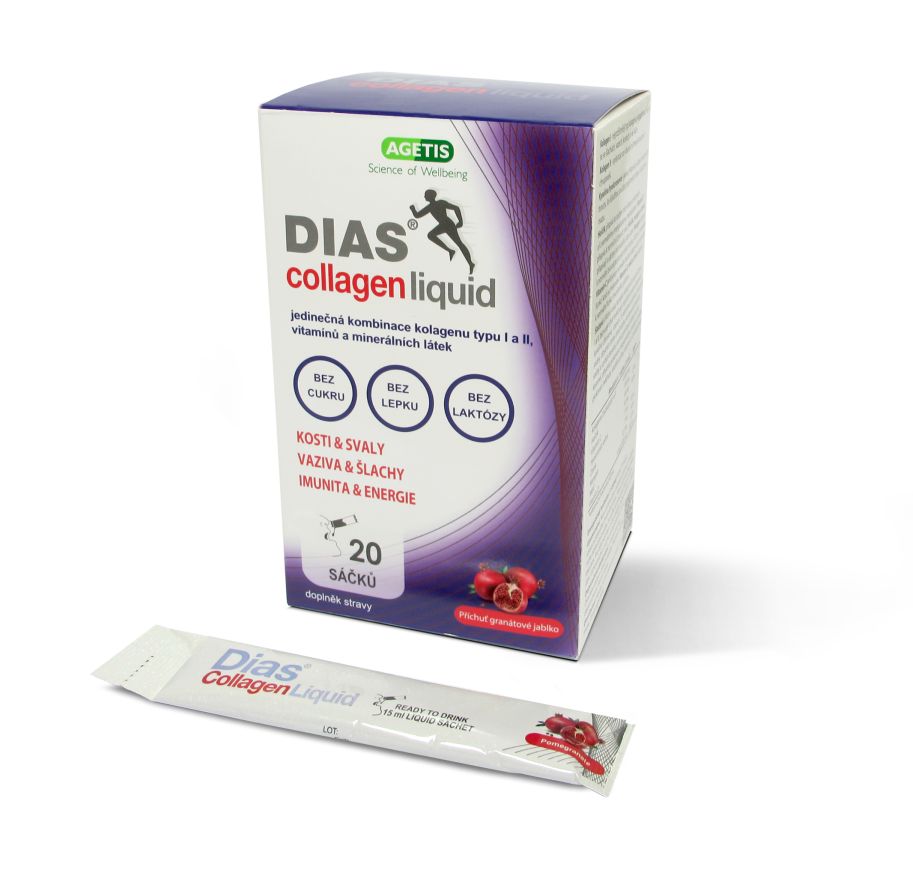 DIAS collagen liquid příchuť granátové jablko 20 sáčků DIAS