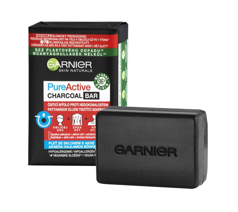 Garnier Skin Naturals Pure Active Charcoal Bar čisticí mýdlo 100 g Garnier