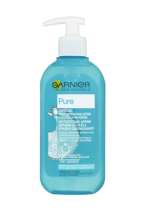 Garnier Skin Naturals Pure čisticí gel proti nedokonalostem a rozšířeným pórům 200 ml Garnier