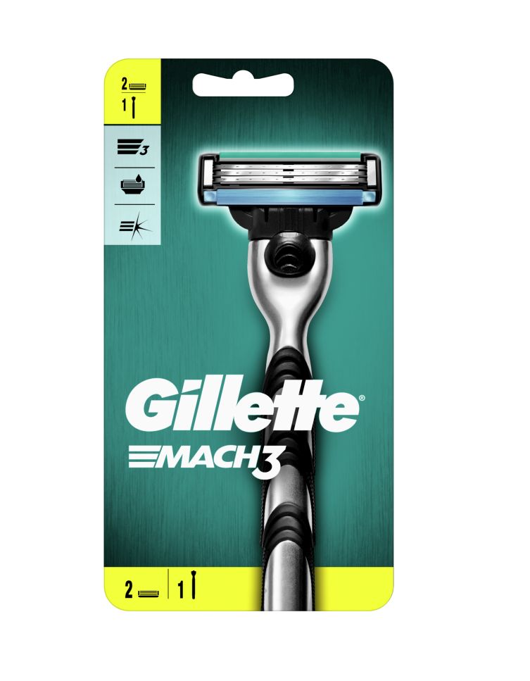 Gillette Mach3 Rukojeť holicího strojku 1 ks + náhradní hlavice 2 ks Gillette