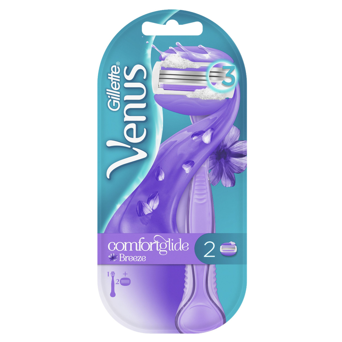 Gillette Venus ComfortGlide Breeze dámský holicí strojek 1 ks + 2 hlavice Gillette