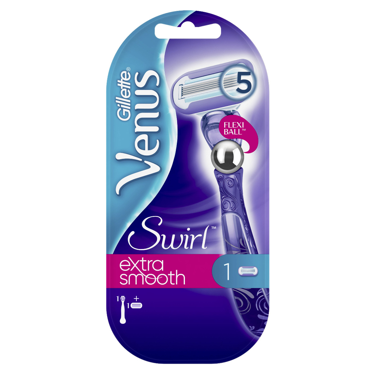 Gillette Venus Swirl Extra Smooth dámský holicí strojek 1 ks + 1 hlavice Gillette