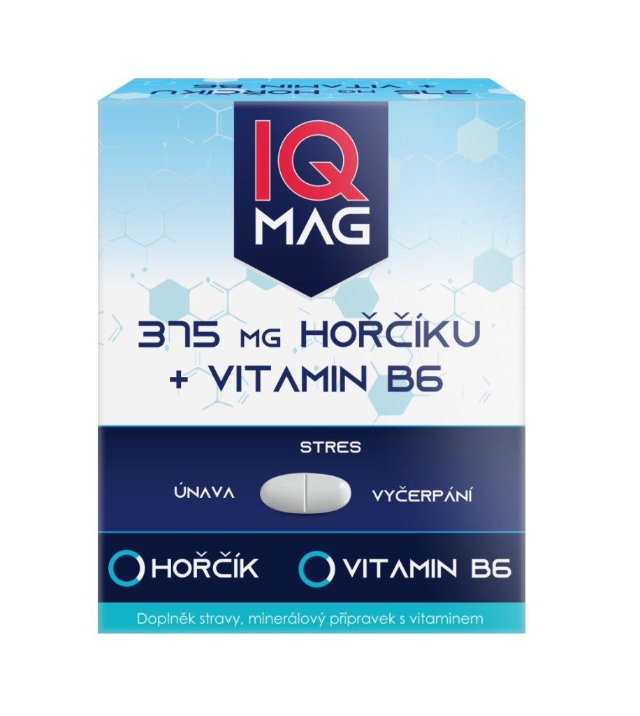 IQ Mag Hořčík 375 mg + vitamin B6 60 tablet IQ Mag