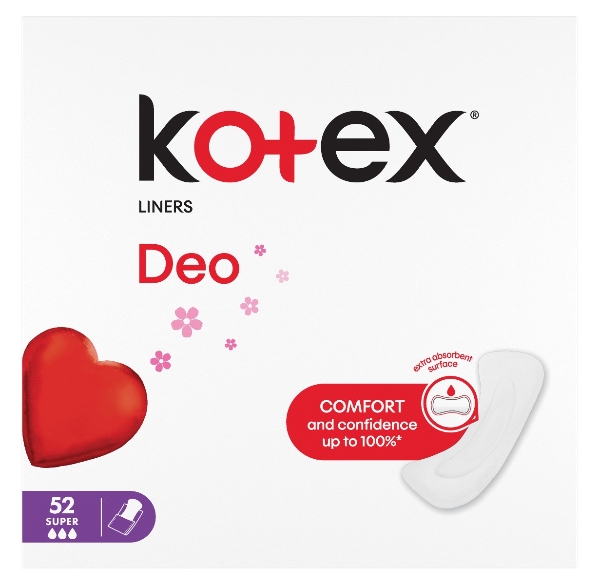 Kotex Liners Super Deo slipové vložky 52 ks Kotex