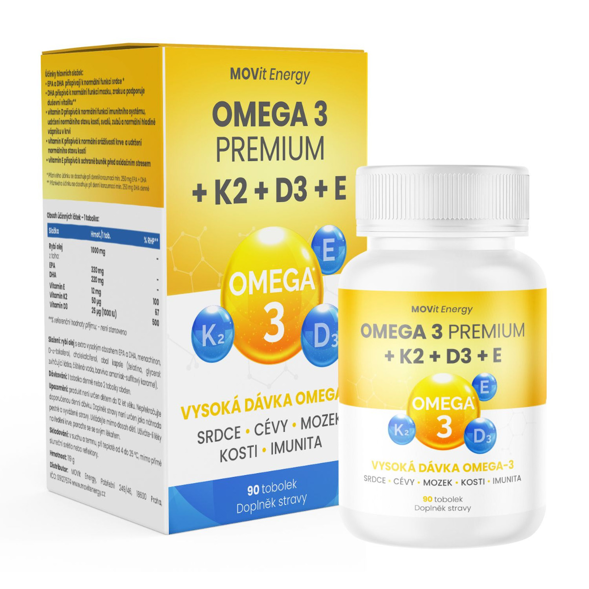 MOVit Energy Omega 3 Premium + K2 + D3 + E 90 tobolek MOVit Energy