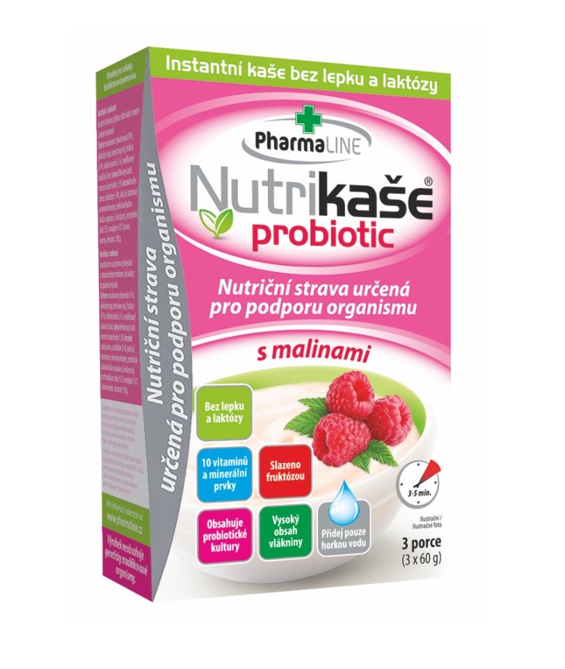 Nutrikaše probiotic s malinami 3x60 g Nutrikaše