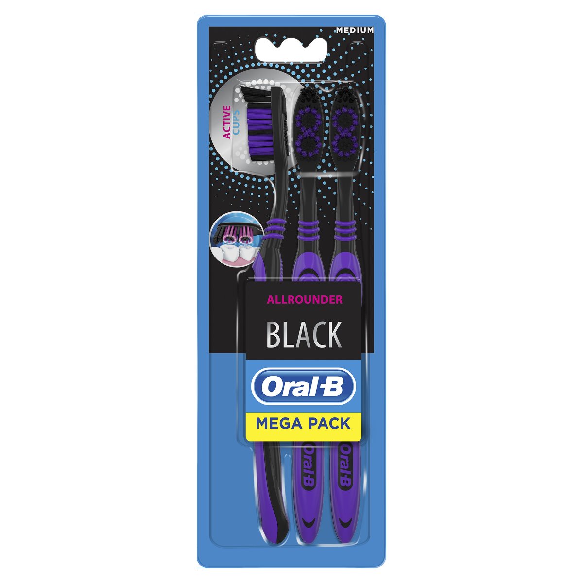 Oral-B Allrounder Black zubní kartáček 3 ks Oral-B