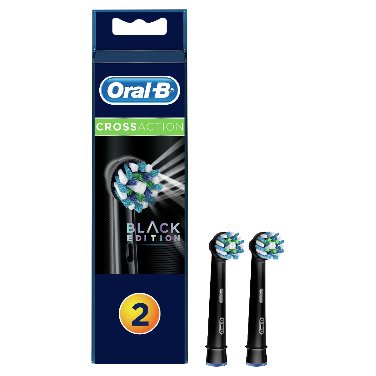 Oral-B EB 50-2 CrossAction náhradní hlavice s technologií CleanMaximiser 2 ks Black Oral-B