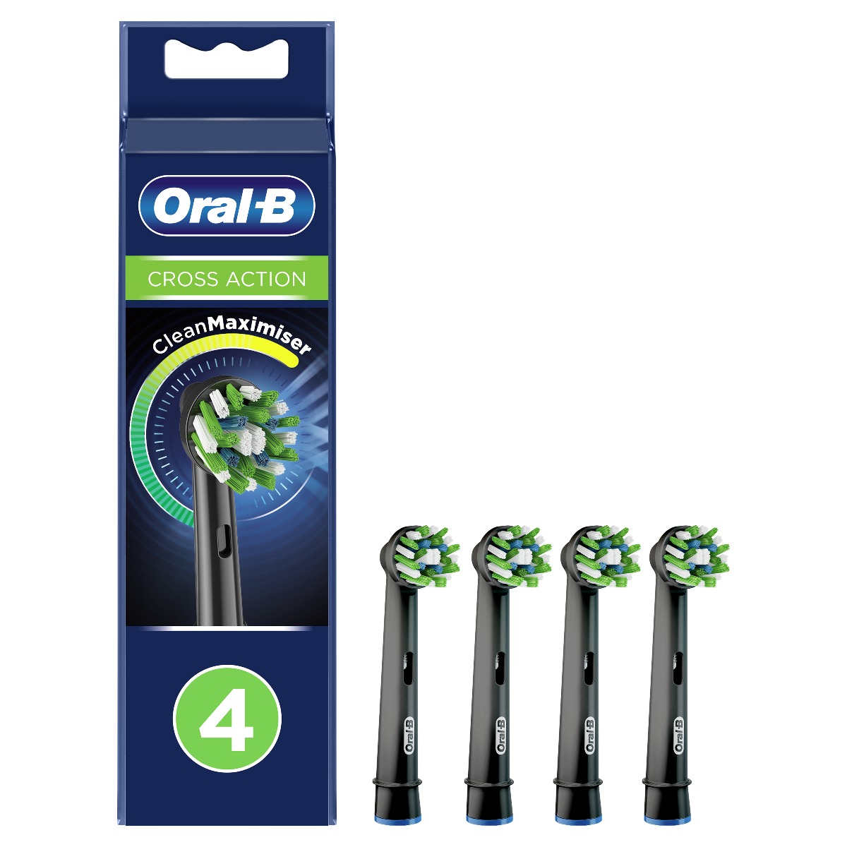 Oral-B EB 50-4 CrossAction náhradní hlavice s technologií CleanMaximiser 4 ks Black Oral-B