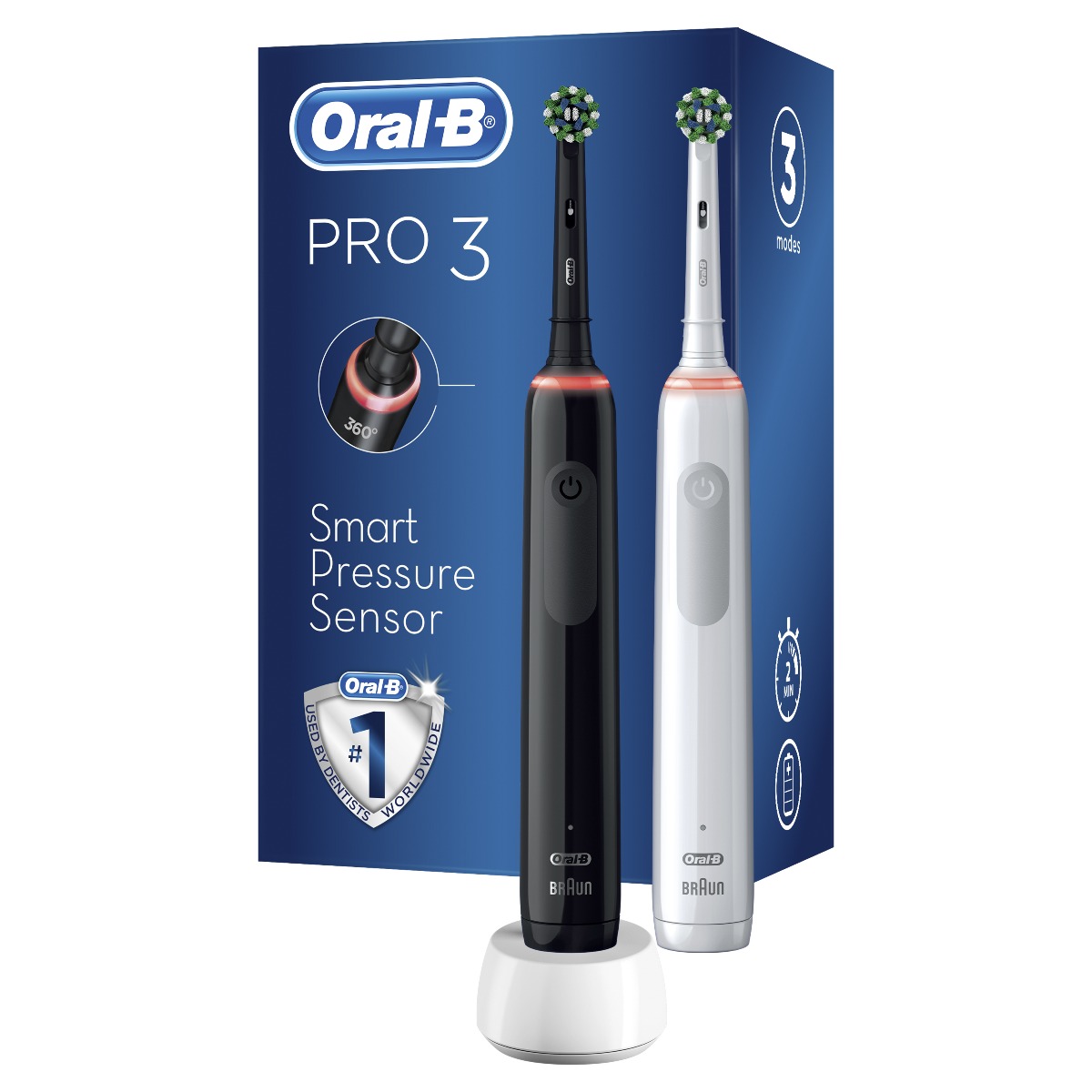 Oral-B PRO 3 3900 Cross Action DUO elektrický zubní kartáček 2 ks Oral-B