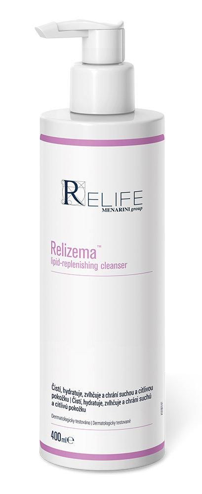Relizema Lipid replanishing cleanser gel pump dispenser 400 ml Relizema