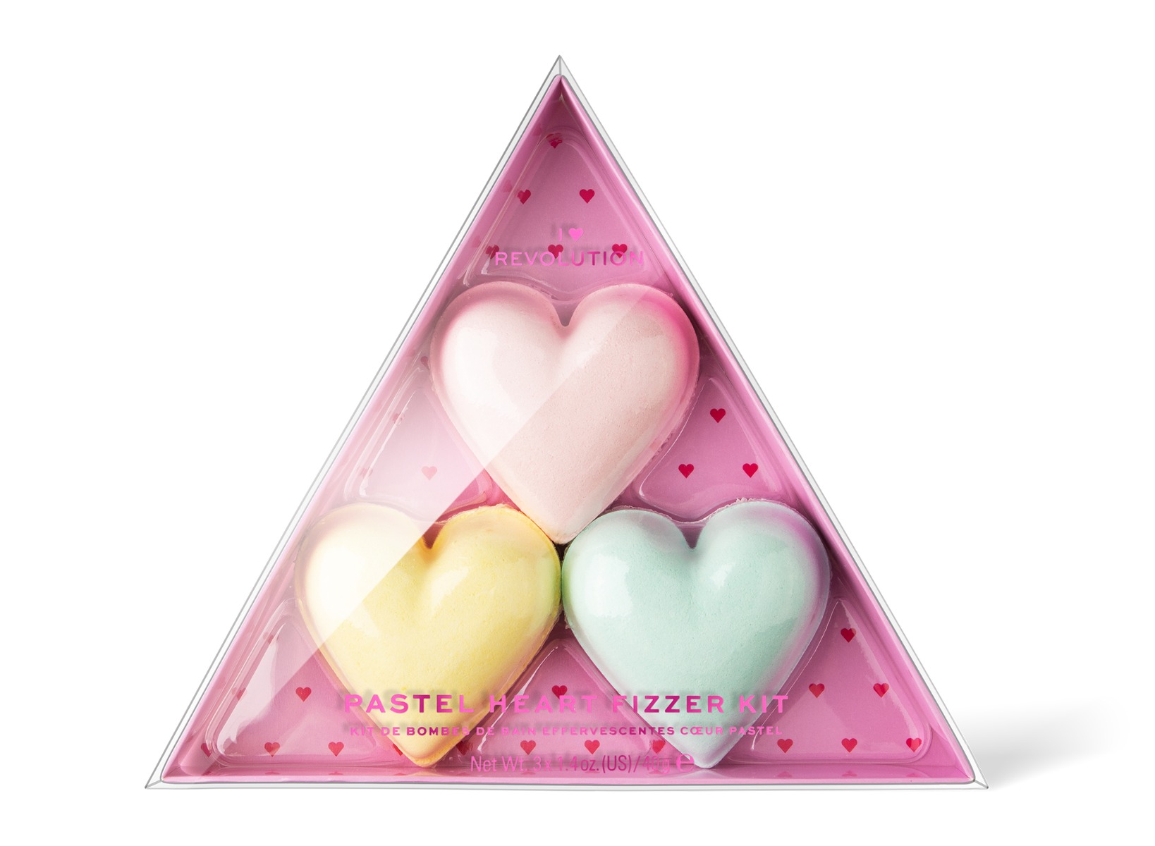 Revolution I Heart Revolution Pastel Heart Fizzer Kit koupelová bomba 3 ks Revolution