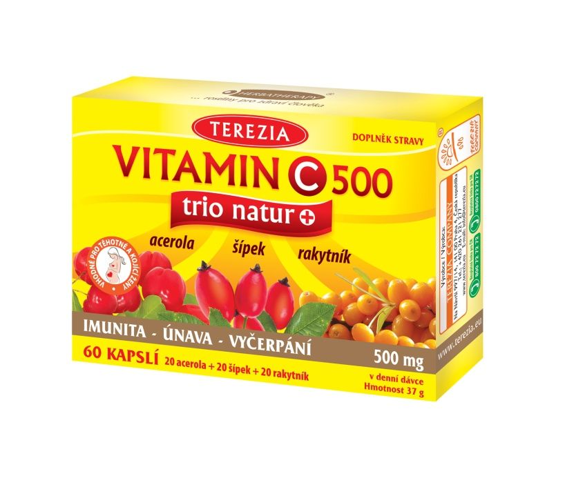 Terezia Vitamin C 500 mg TRIO NATUR+ 60 kapslí Terezia