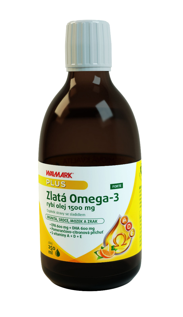 Walmark Zlatá Omega-3 rybí olej 1500 mg FORTE 250 ml Walmark