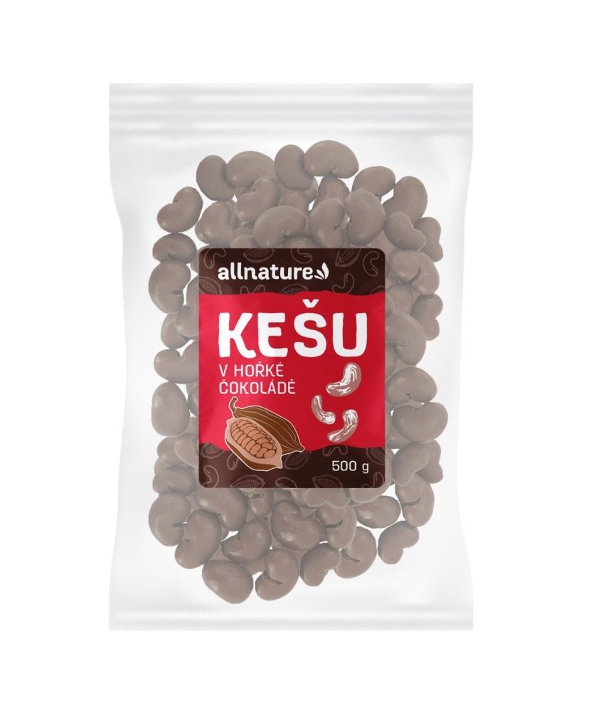 Allnature Kešu v hořké čokoládě 500 g Allnature