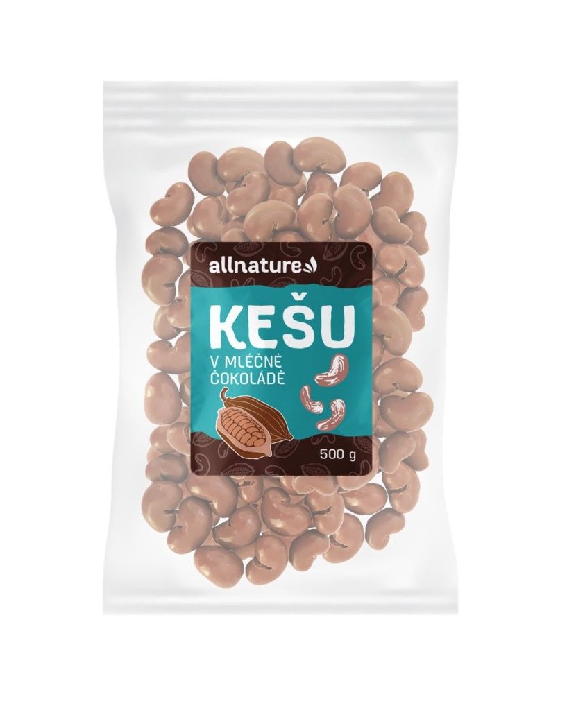 Allnature Kešu v mléčné čokoládě 500 g Allnature