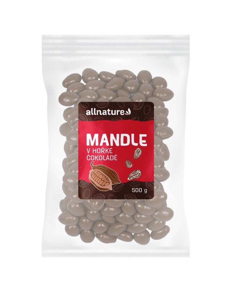 Allnature Mandle v hořké čokoládě 500 g Allnature