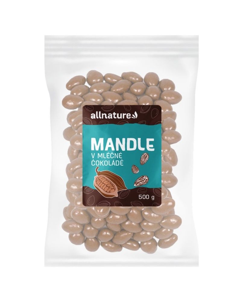 Allnature Mandle v mléčné čokoládě 500 g Allnature