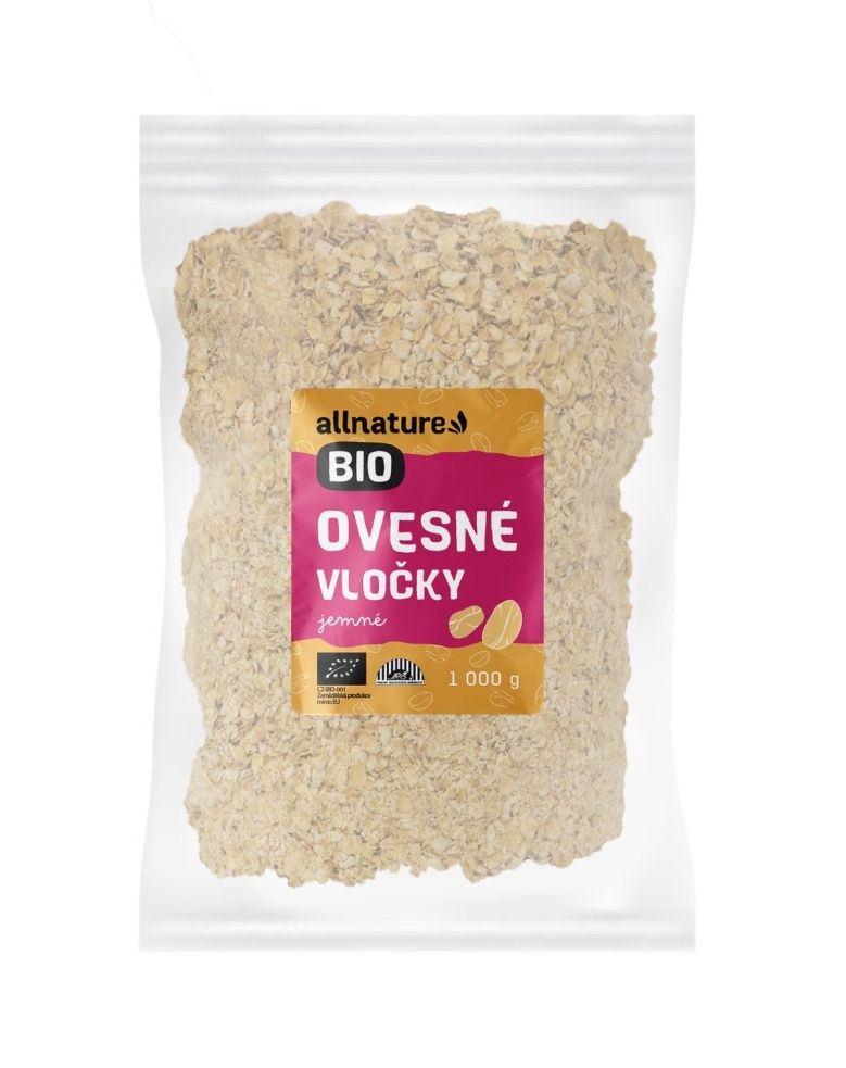 Allnature Ovesné vločky jemné BIO 1000 g Allnature