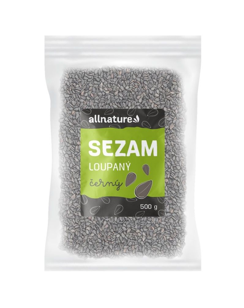 Allnature Sezam černý loupaný 500 g Allnature