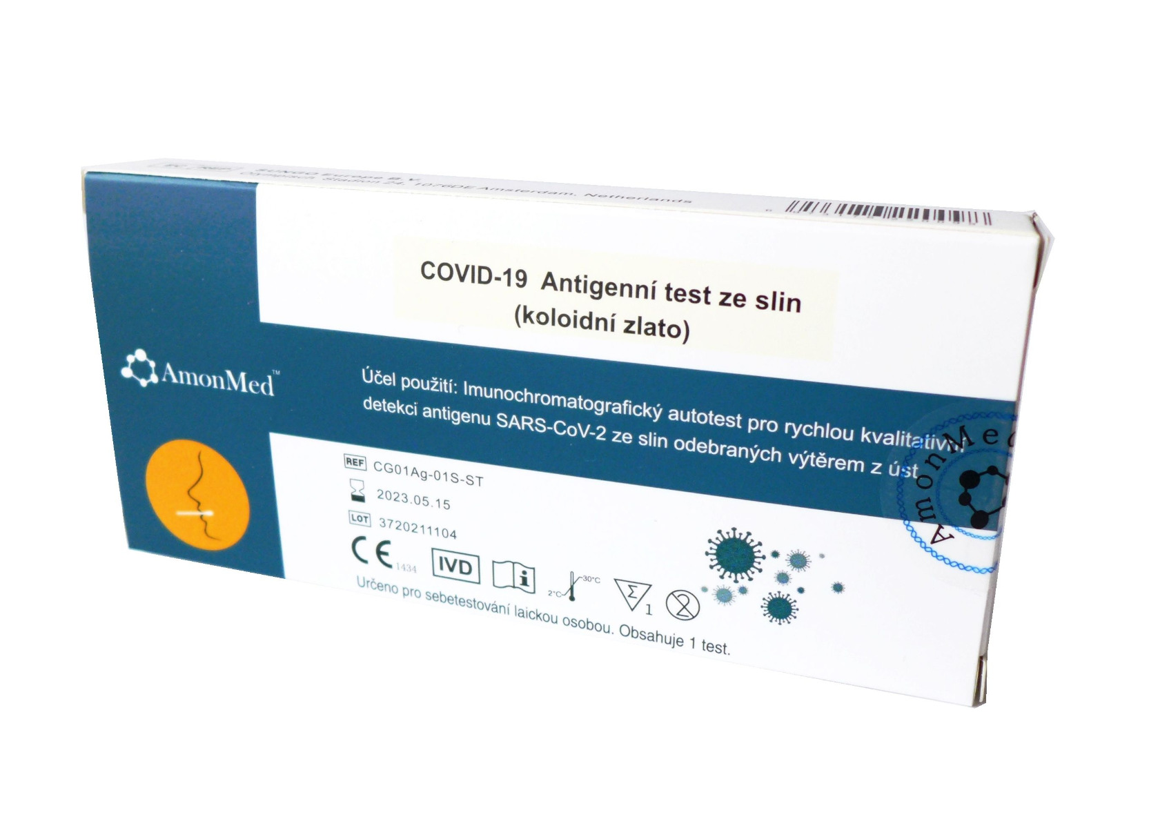 AmonMed Covid-19 Antigenní test ze slin 1 ks AmonMed