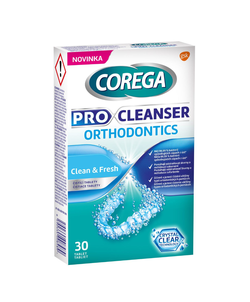 Corega Pro Cleanser Orthodontics čisticí tablety 30 ks Corega