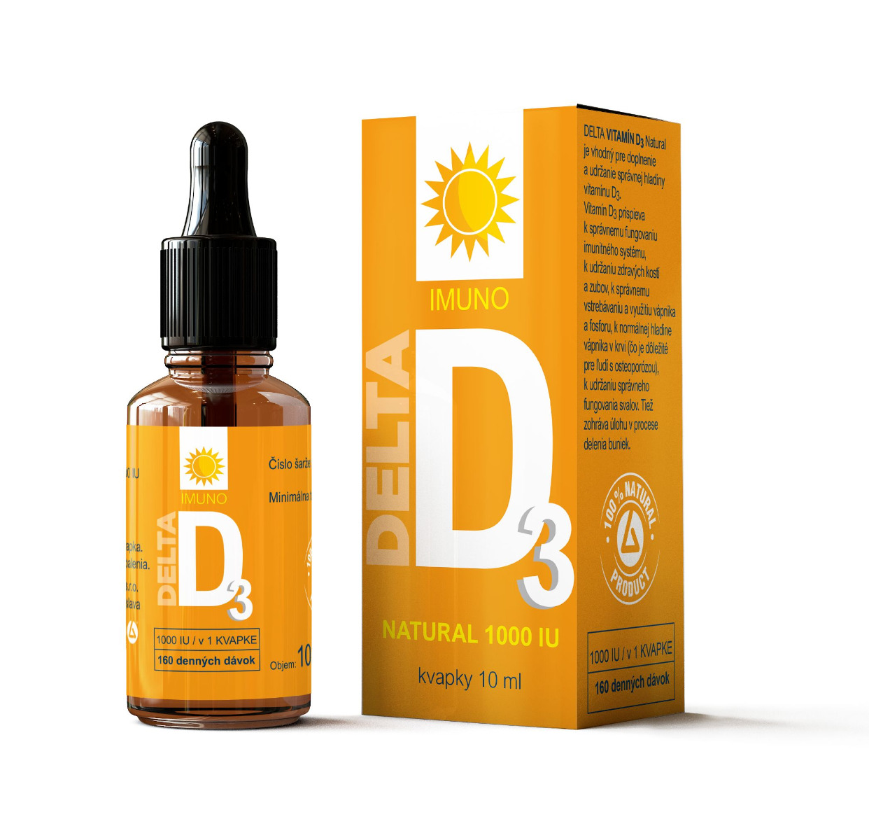 DELTA Vitamín D3 Natural 1000 IU kapky 10 ml DELTA