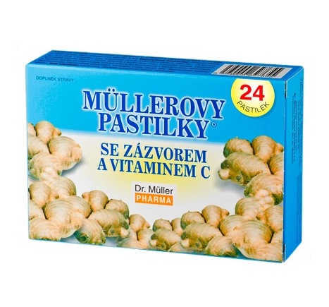 Dr. Müller Müllerovy pastilky se zázvorem a vitaminem C 24 pastilek Dr. Müller