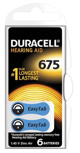 Duracell DA675 Easy Tab baterie do naslouchadel 6 ks Duracell