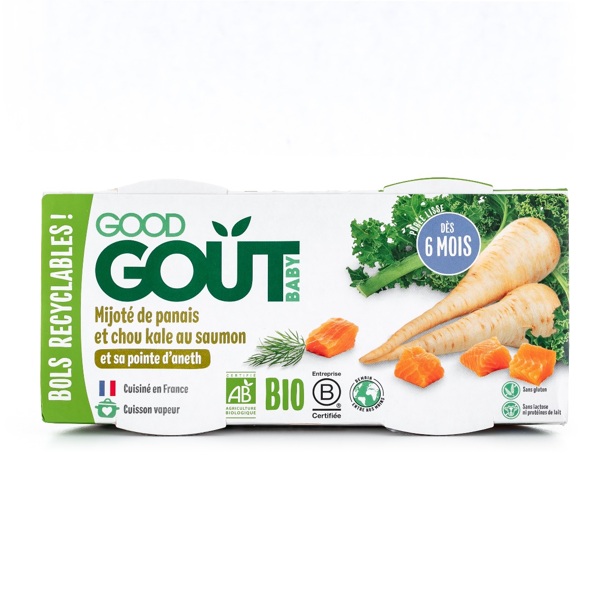 Good Gout BIO Losos s kapustou a pastinákem 6m+ 2x190 g Good Gout