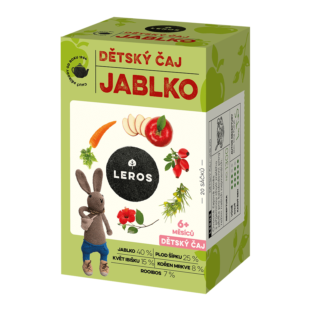 Leros Dětský čaj Jablko 20x2 g Leros