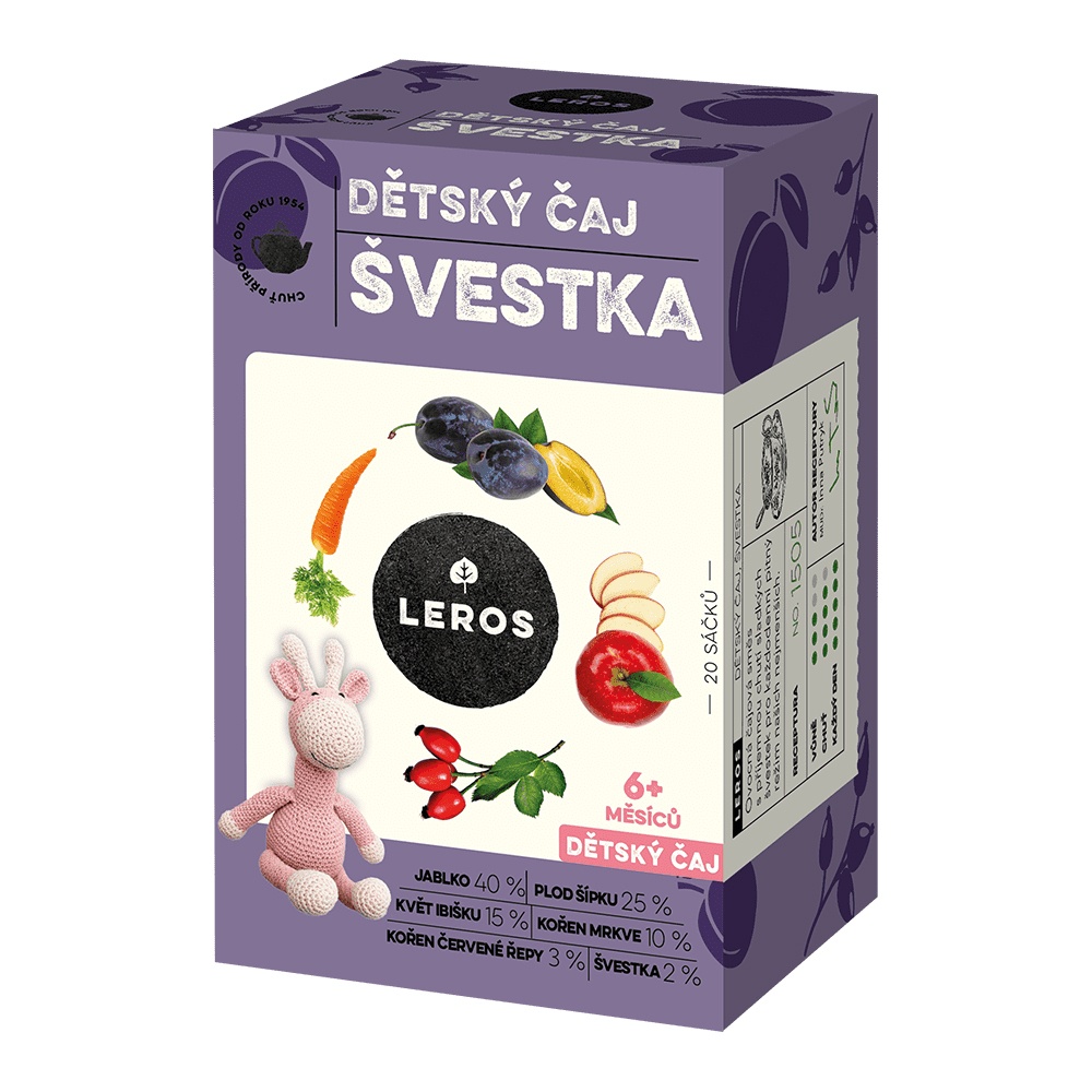 Leros Dětský čaj Švestka 20x2 g Leros