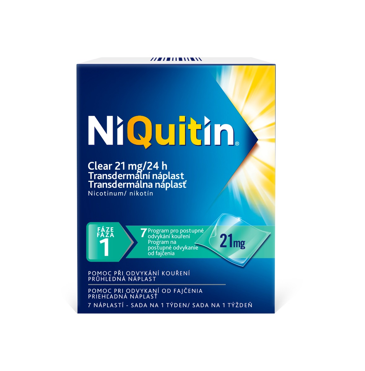 Niquitin Clear 21 mg transdermální náplast 7 ks Niquitin