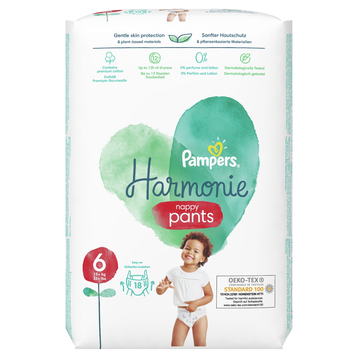 Pampers Harmonie Pants vel. 6 15 kg+ dětské plenkové kalhotky 18 ks Pampers
