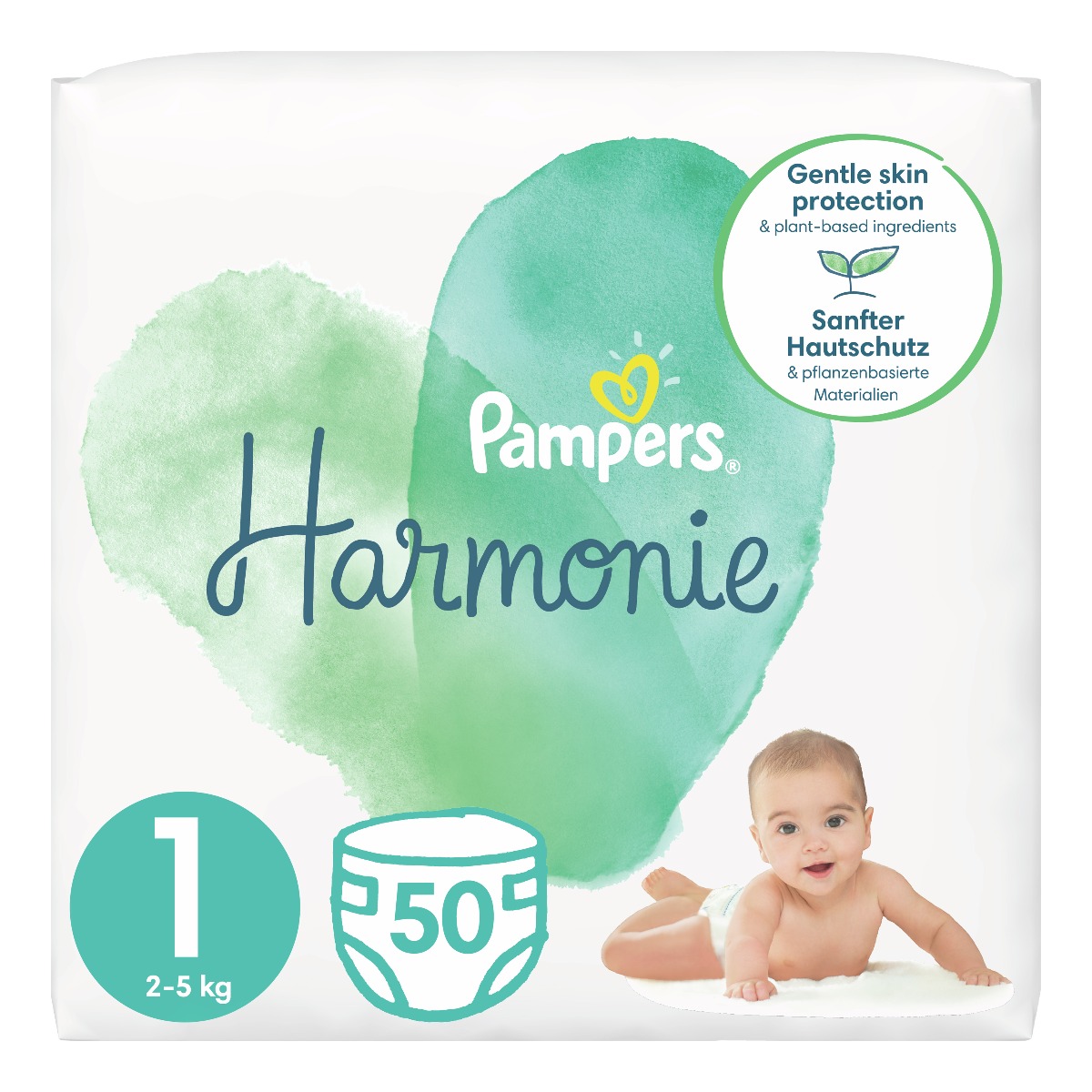 Pampers Harmonie vel. 1 2–5 kg dětské pleny 50 ks Pampers