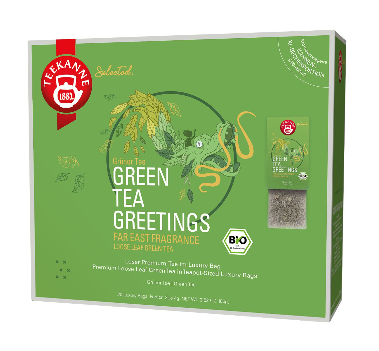 Teekanne Green Tea Greetings Luxury Bags BIO 20x4 g Teekanne