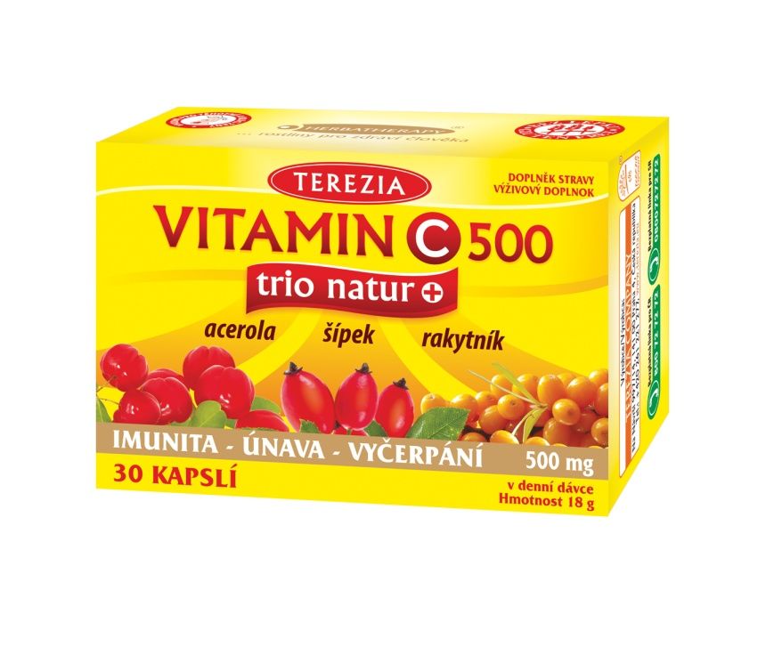 Terezia Vitamin C 500 mg TRIO NATUR+ 30 kapslí Terezia