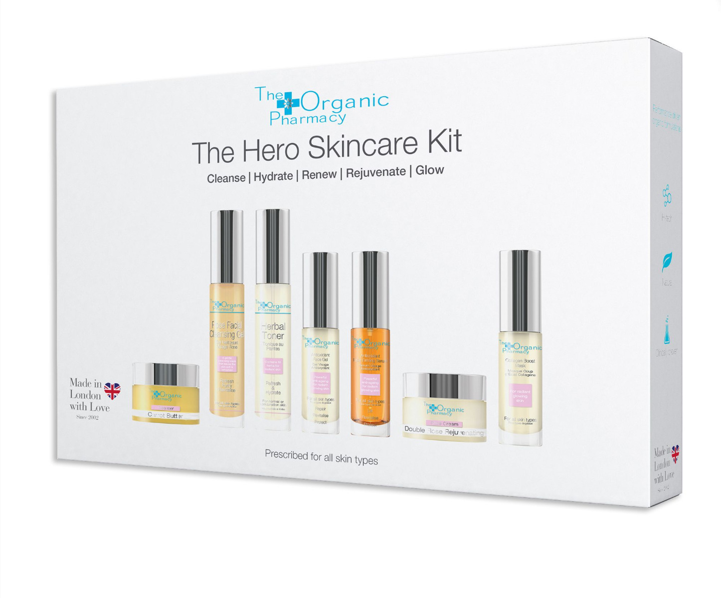 The Organic Pharmacy The New Hero Skincare Kit kosmetická dárková sada 70 ml The Organic Pharmacy