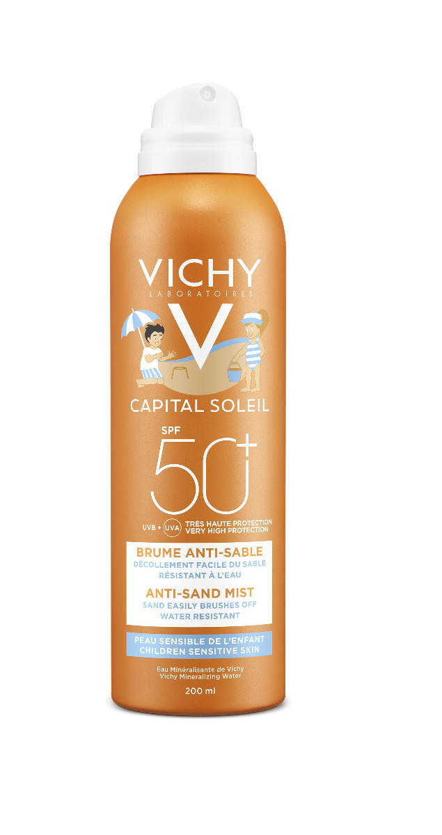 Vichy Capital Soleil SPF50+ jemný sprej pro děti odpuzující písek 200 ml Vichy