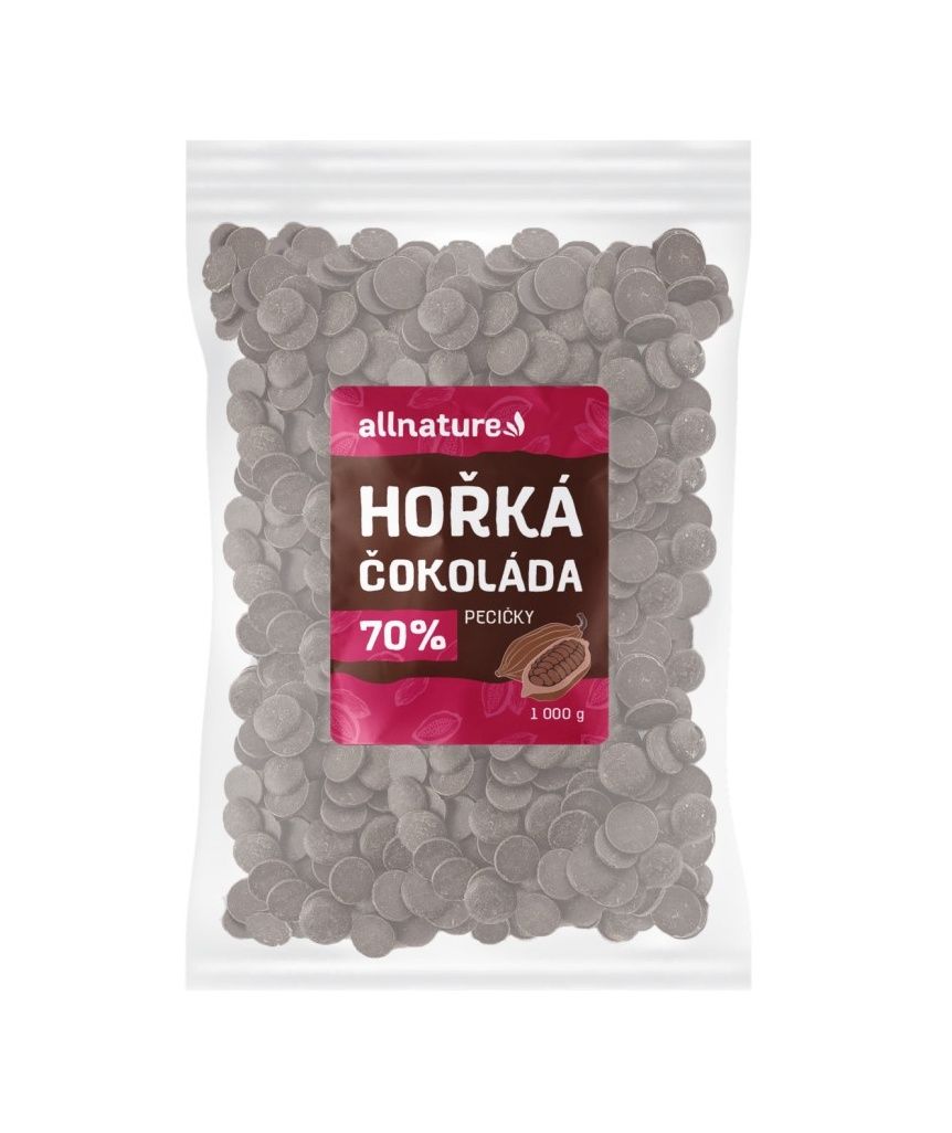 Allnature Hořká čokoláda 70% pecičky 1000 g Allnature