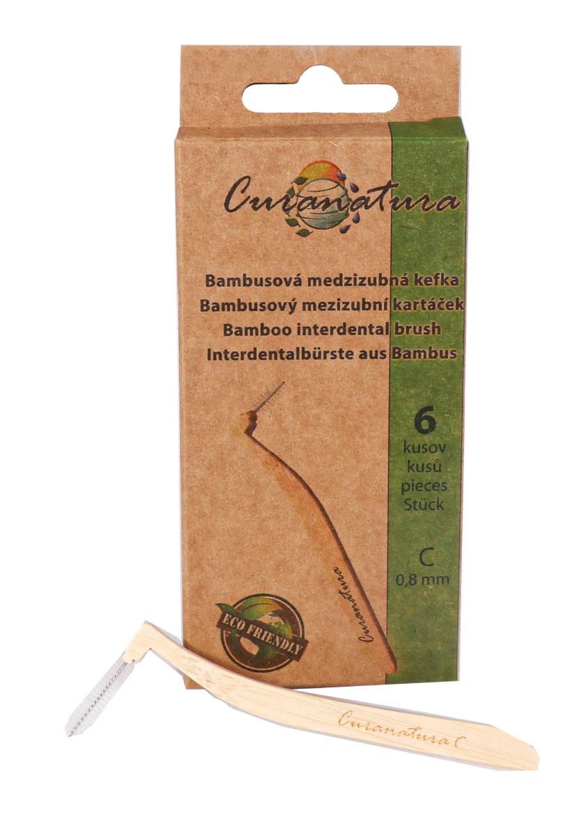 Curanatura Bambusový mezizubní kartáček 0.8 mm velikost C 6 ks Curanatura
