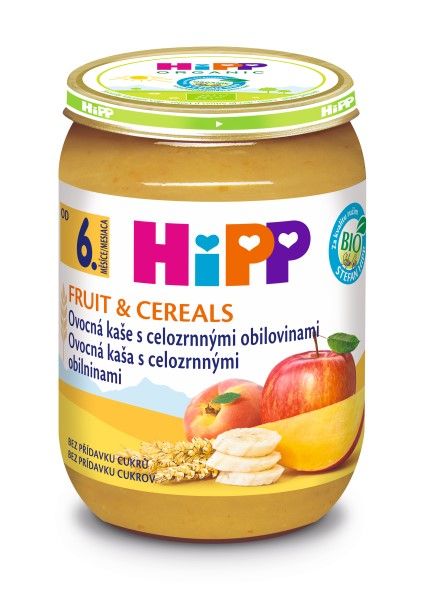 Hipp OVOCE & CEREALIE BIO Ovocná kaše s celozrnnými obilovinami 190 g Hipp