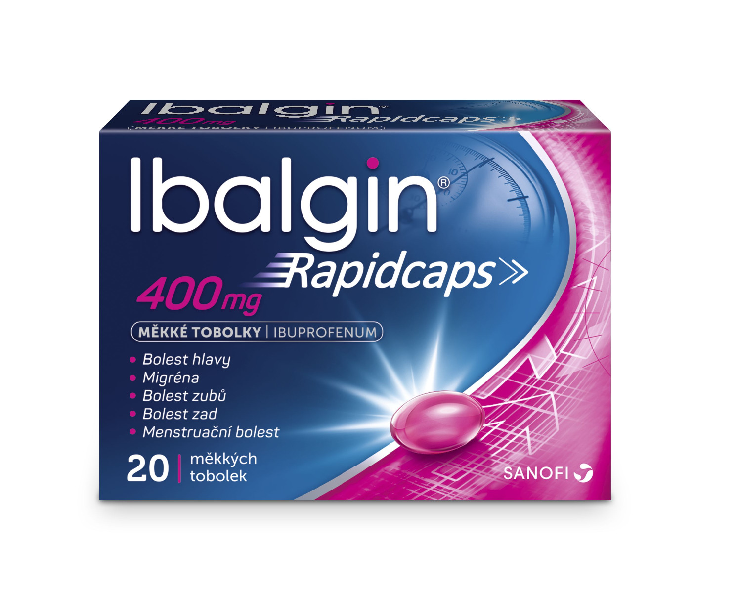 Ibalgin Rapidcaps 400 mg 20 měkkých tobolek Ibalgin