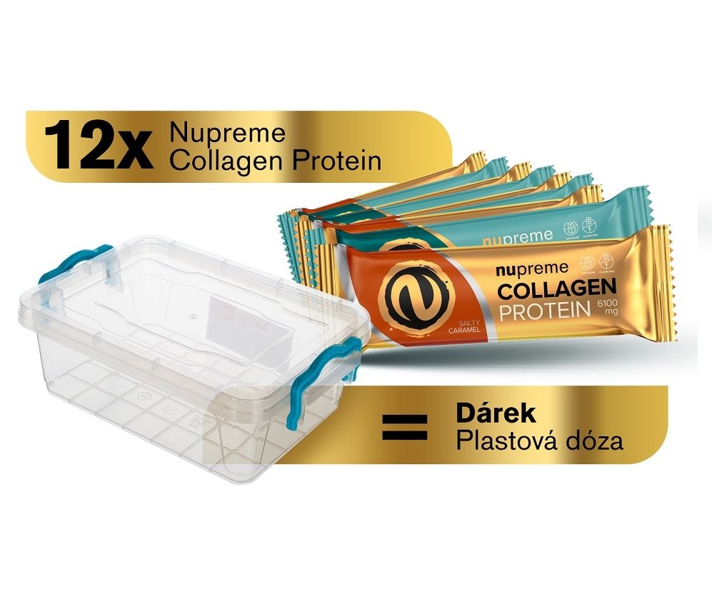 Nupreme Proteinové tyčinky MIX 12 ks + dóza Nupreme