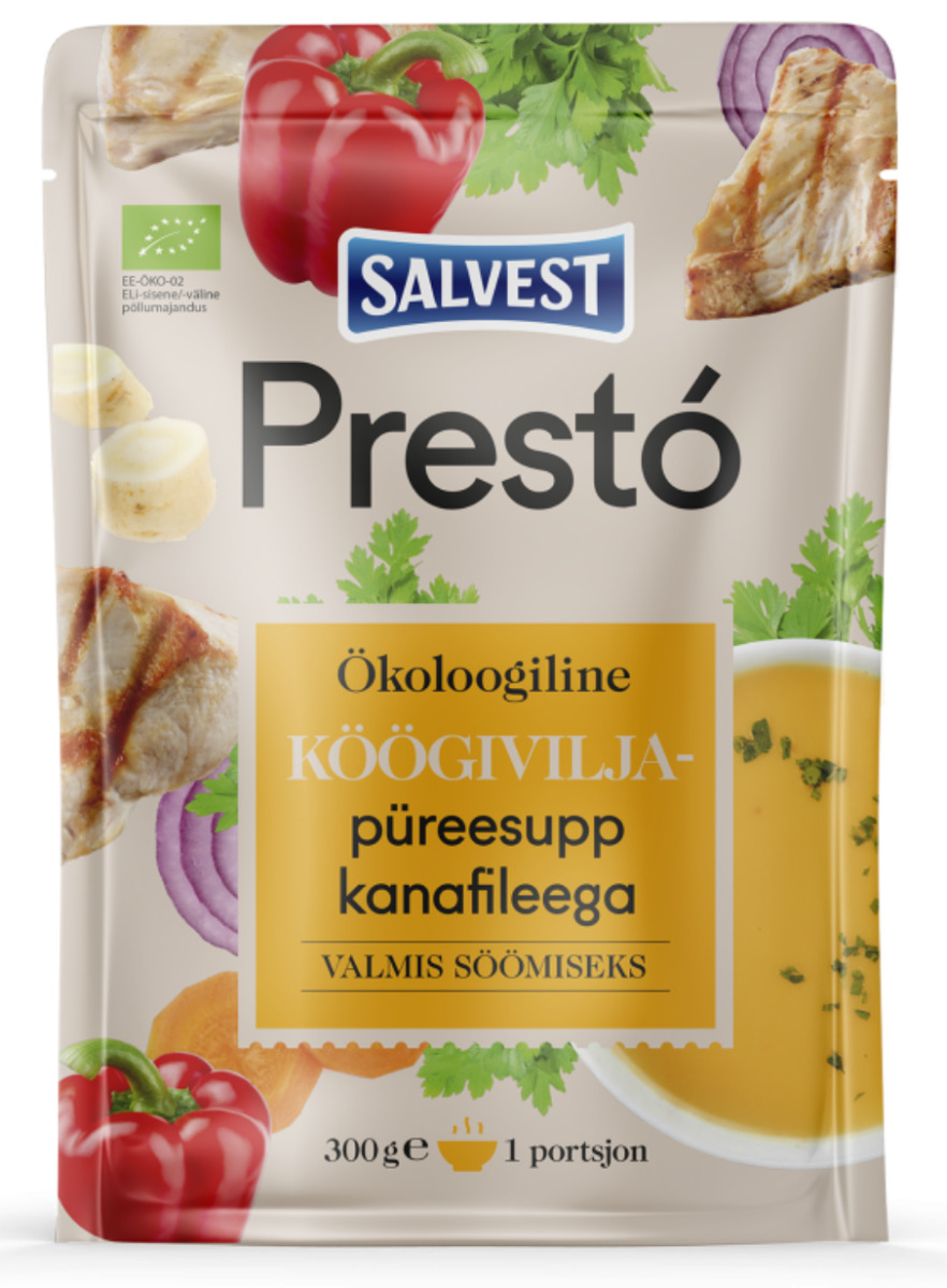 SALVEST Prestó BIO Polévka z kuřecích prsíček a zeleniny 300 g SALVEST
