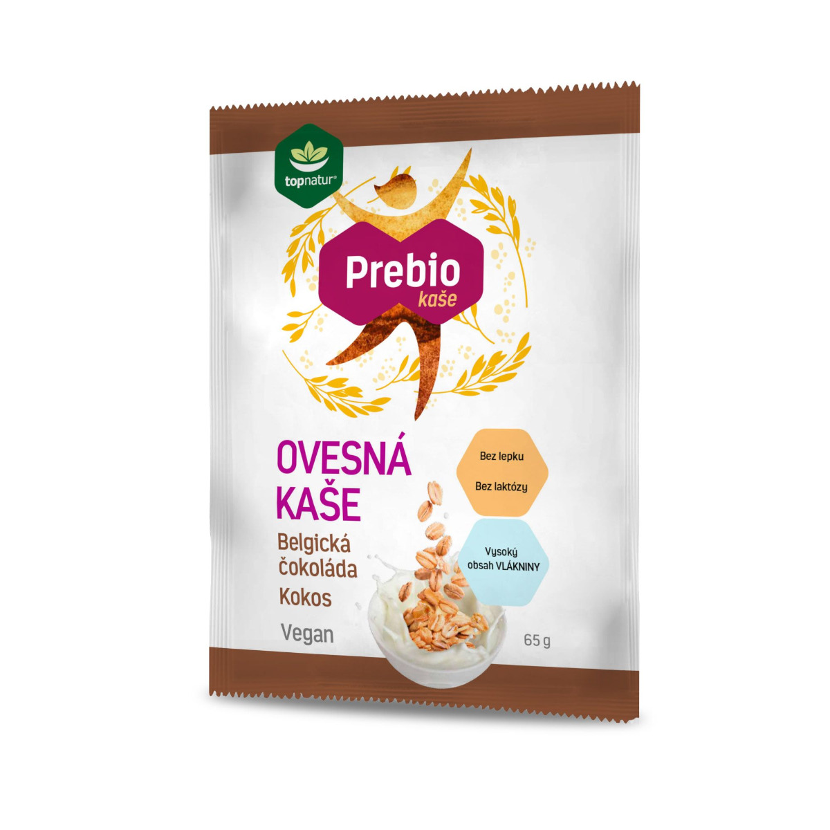 Topnatur Prebio ovesná kaše Belgická čokoláda&kokos 65 g Topnatur