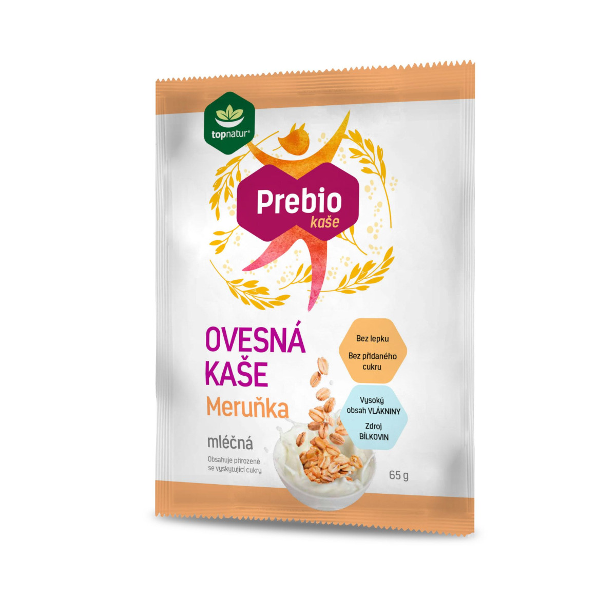 Topnatur Prebio ovesná kaše Meruňka 65 g Topnatur