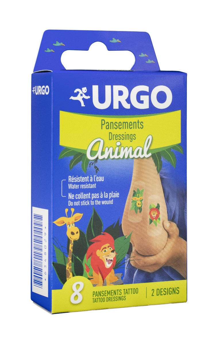 Urgo Tattoo Animal Dětská náplast 8 ks Urgo