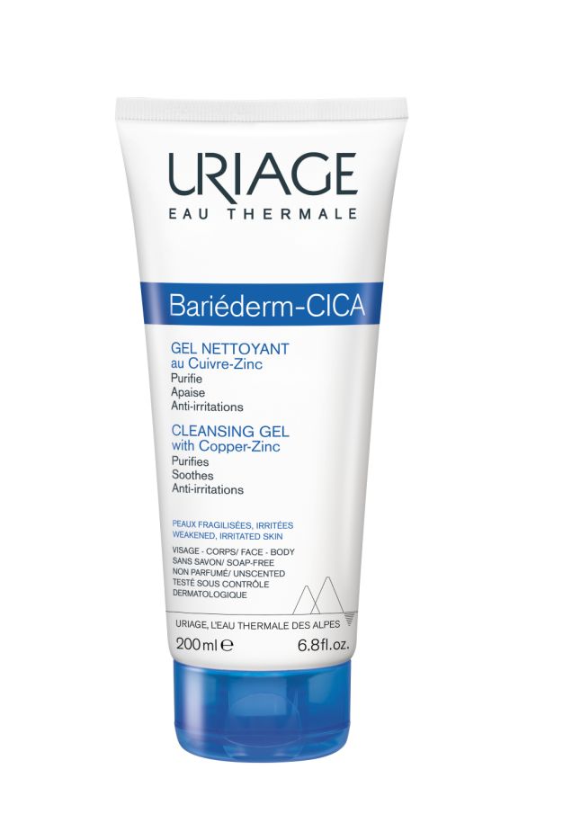 Uriage Bariéderm CICA Čisticí gel s obsahem mědi a zinku 200 ml Uriage